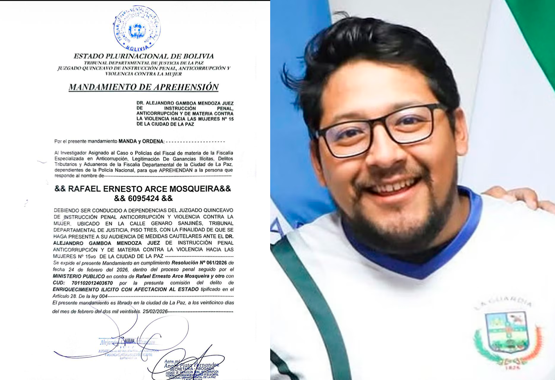 JUEZ ORDENA LA APREHENSIÓN DE RAFAEL ARCE