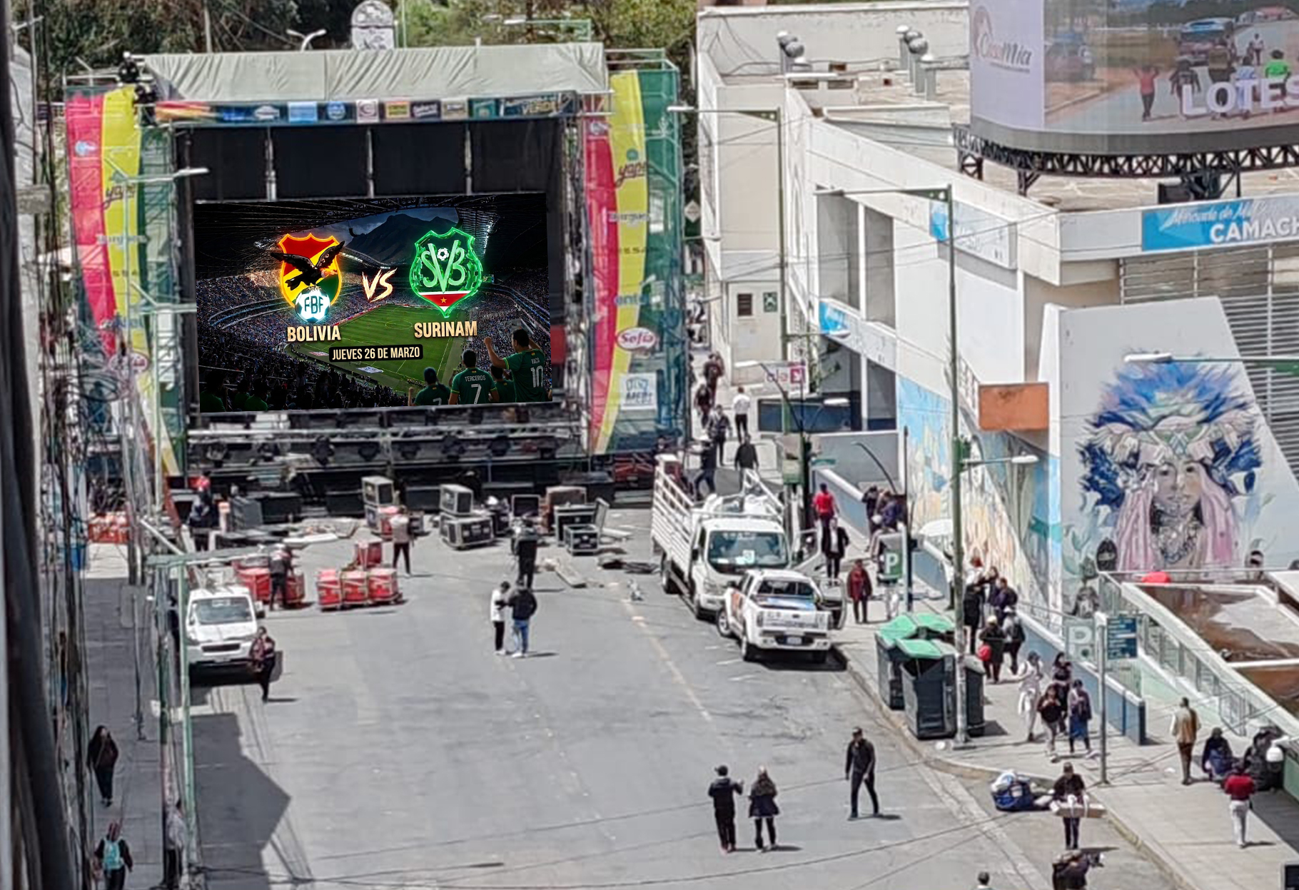 LA PAZ Y EL ALTO VIVIRÁN LA FIESTA FUTBOLERA CON PANTALLAS GIGANTES
